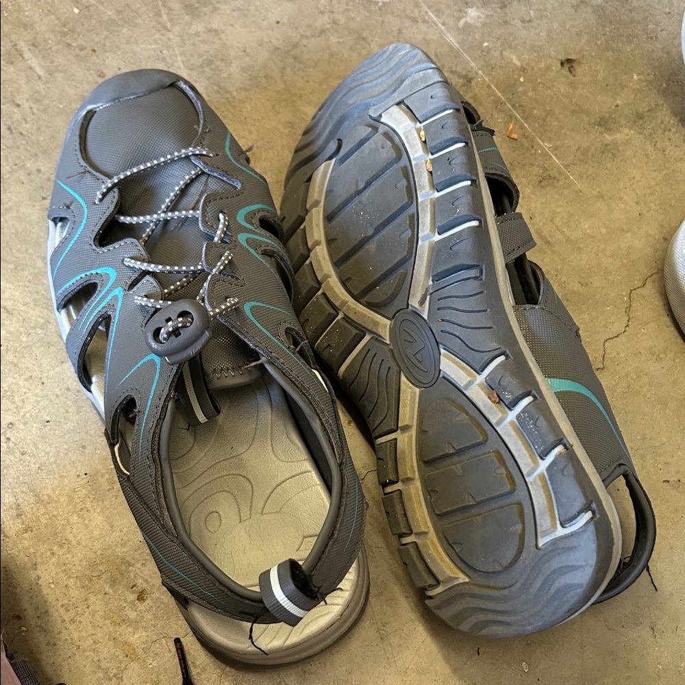 Gray Teal Sport Sandals